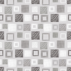 Seamless vector geometrical pattern, endless background with hand drawn textured geometric figures. Pastel Graphic illustration Template for wrapping, web backgrounds