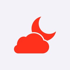 moon and cloud icon stock vector illustration flat design