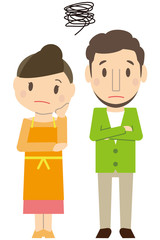 かわいいアップと髭の夫婦　困る