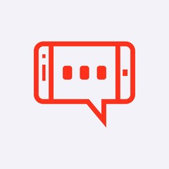 message or chat on smartphone icon stock vector illustration flat design
