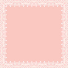 Classic square white frame with arabesques and orient elements. Abstract fine ornament with place for text