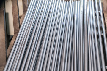 A metallic pipe striped background
