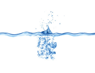 Underwater splashes isolated on white