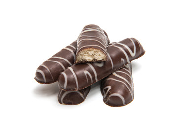 Obraz premium Cookies in chocolate isolated