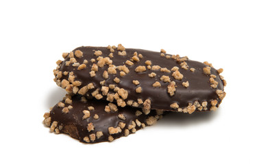 Cookies in chocolate isolated