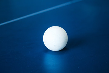 tennis ball on a tennis table