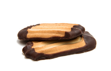 Cookies in chocolate isolated