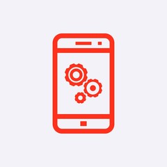 gear phone icon stock vector illustration flat design