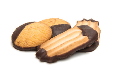 Cookies in chocolate isolated