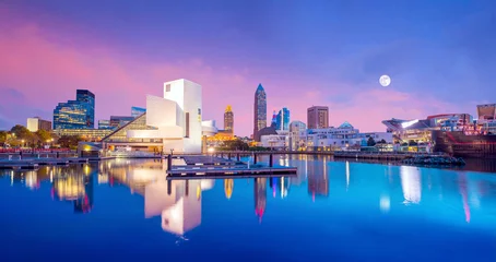 Wall murals Central-America Downtown Cleveland skyline from the lakefront