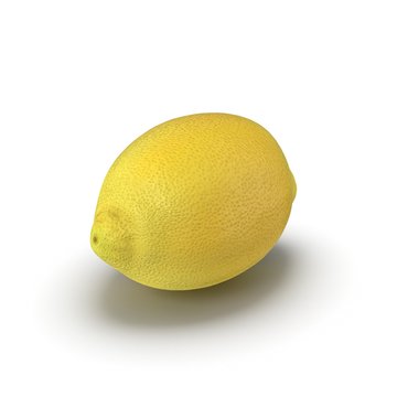Fresh ripe lemon. Isolated on white background. 3D illustration