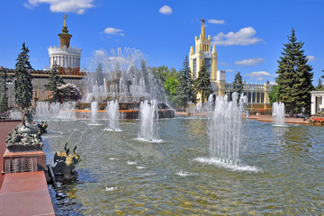 Moscow. Public recreation Park. Fountain Stone flower