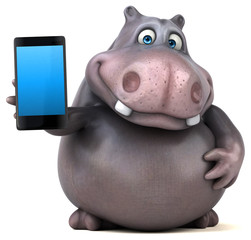 Fun hippo - 3D Illustration