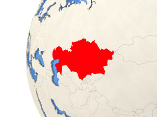 Kazakhstan on 3D globe