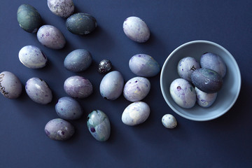 Blue eggs in bowl