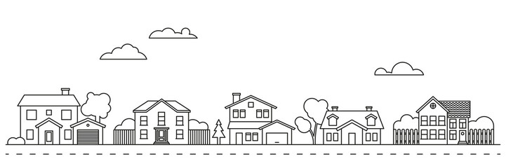 Village neighborhood vector illustration