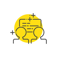 communication   marketing icons yellow mark