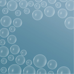 Air bubbles in water of different sizes