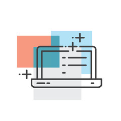 Labtop Advertisement, marketing icons Flat Color