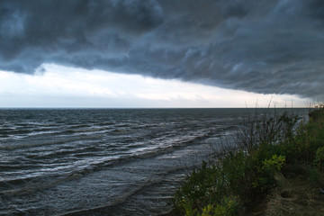 Storm front over water