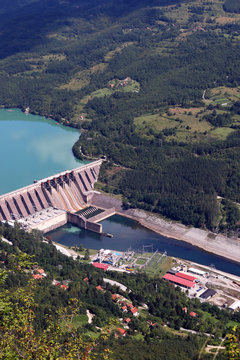 Hydroelectric Power Plant On River