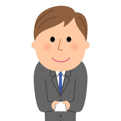 ビジネスマン　名刺交換