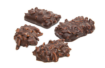 Biscuits in chocolate glaze isolated