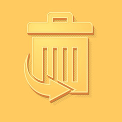 ikona vintage 3D z obrysem i cieniem