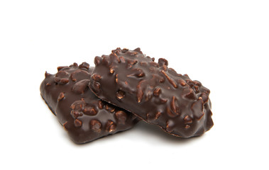 Biscuits in chocolate glaze isolated