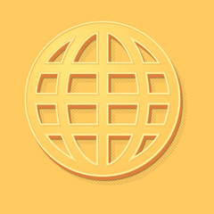 ikona vintage 3D z obrysem i cieniem