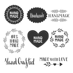 Fototapeta premium Hand made labels. Vector. Hand drawn.