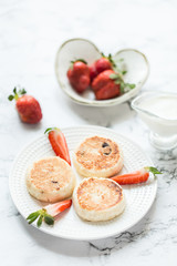 Curd cheese croissants with berries
