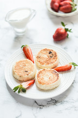 Curd cheese croissants with berries