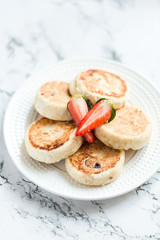 Curd cheese croissants with berries