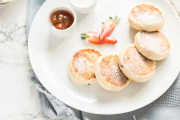 Curd cheese croissants with berries