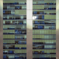 Closeup of Abstract skyscrapers windows in the city