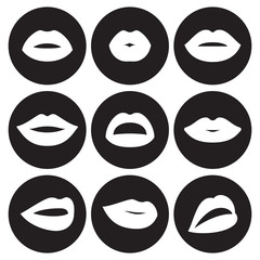 Lips icons set