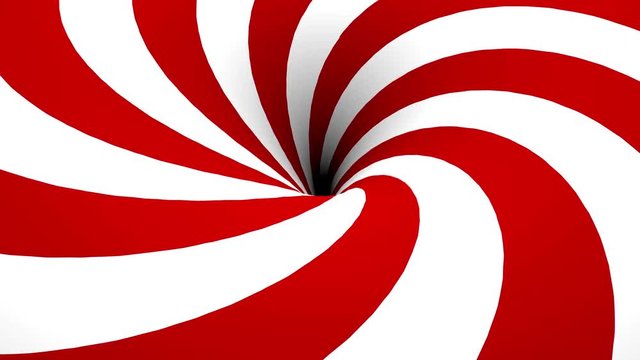 Abstract red and white spiral with hole, hypnotic motion