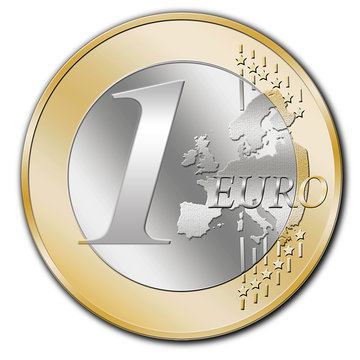 1 Euromünze, freigestellt