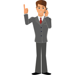 Obraz premium business man with mobile 