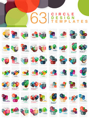 Mega collection of 63 circle business brochure and leaflet templates