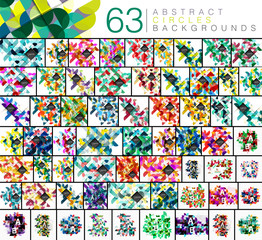 Mega collection of 63 circles abstract backgrounds