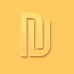 ikona vintage 3D z obrysem i cieniem © vempireart