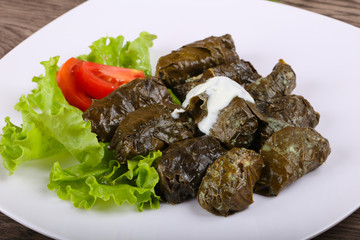 Dolma - stuffed meat in grape leaves