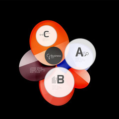 Vector glossy glass circles speech bubble on black