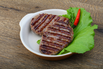 Grilled burget cutlet
