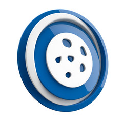 ikona plastikowa 3D niebieskie koło i pierścień