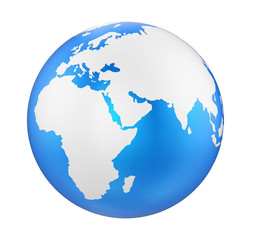 Earth Globe Europe View Isolated