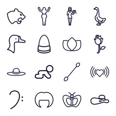 Set of 16 beautiful outline icons