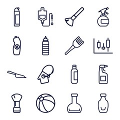 Set of 16 plastic outline icons